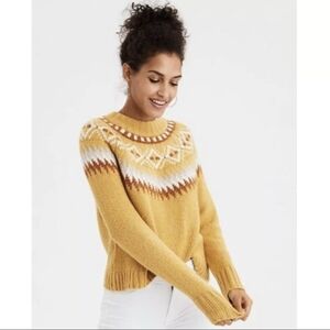 Women's Yellow Patterned Sweater